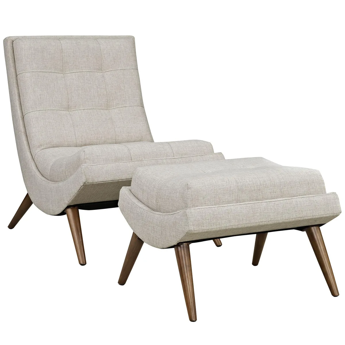 Modway Furniture Modway Furniture Ramp Upholstered Fabric Lounge Chair Set Sand 55.5"L x 26"W x 35"H — product photo