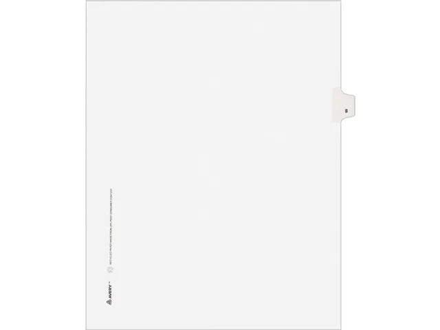 Avery Avery 11918 Legal Side Tab Dividers, Letter, White, 25 Pack — product photo