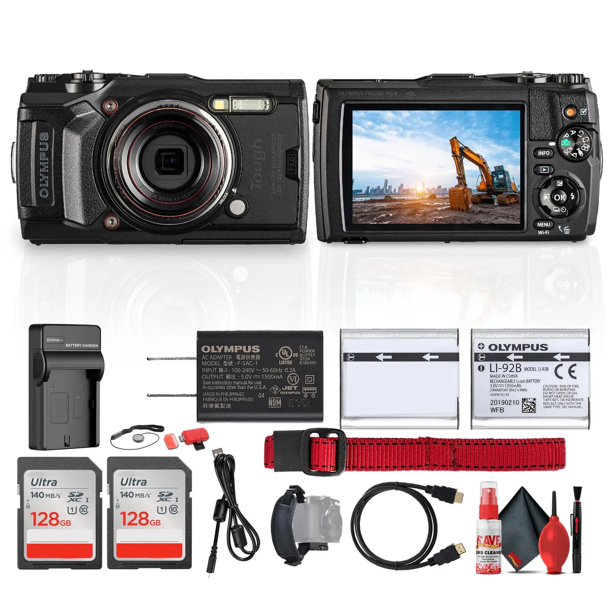 Olympus America Inc. Olympus America Inc. Tough TG-6 Camera Kit Black 128 GB — product photo