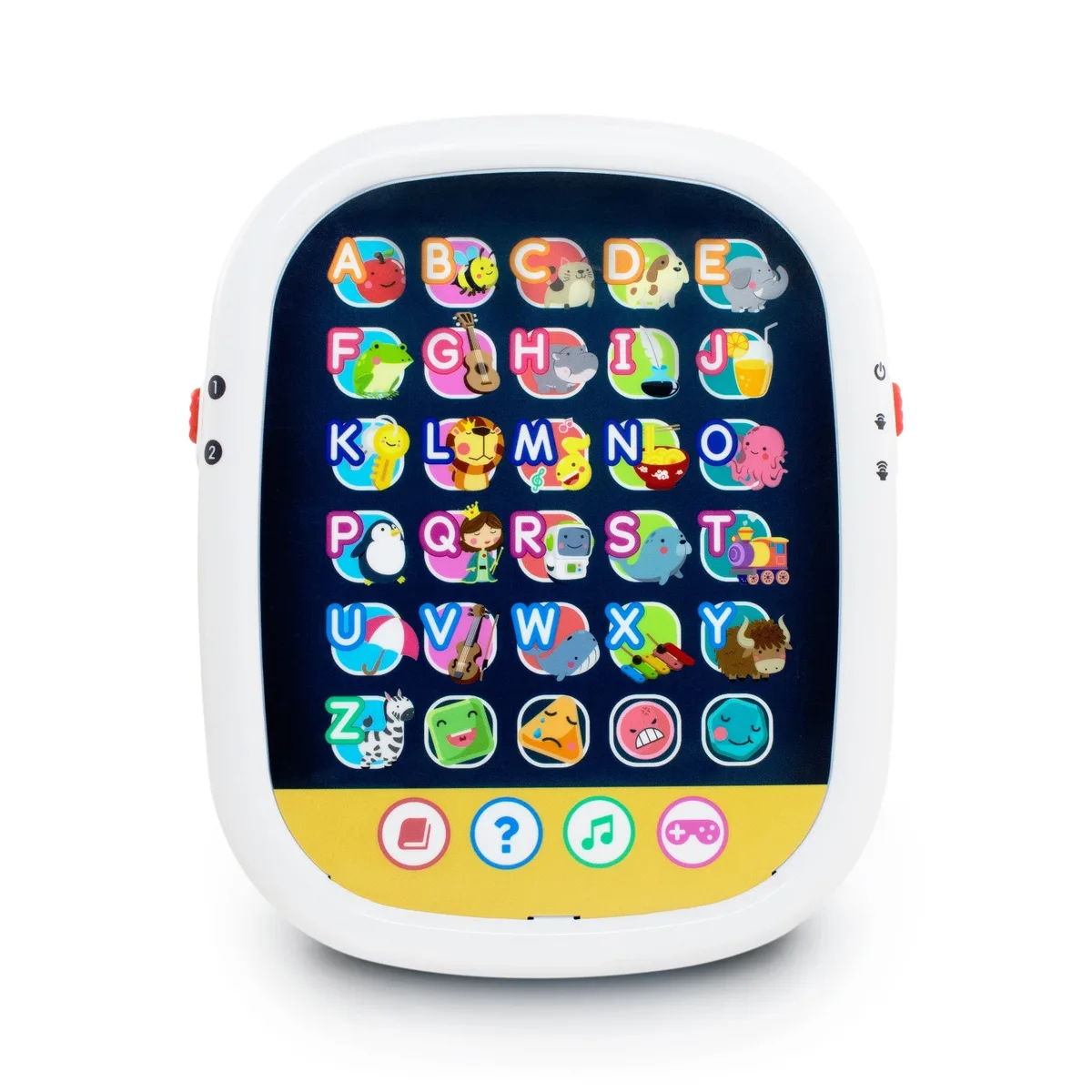 Rectangular toddler tablet with colourful buttons and lights