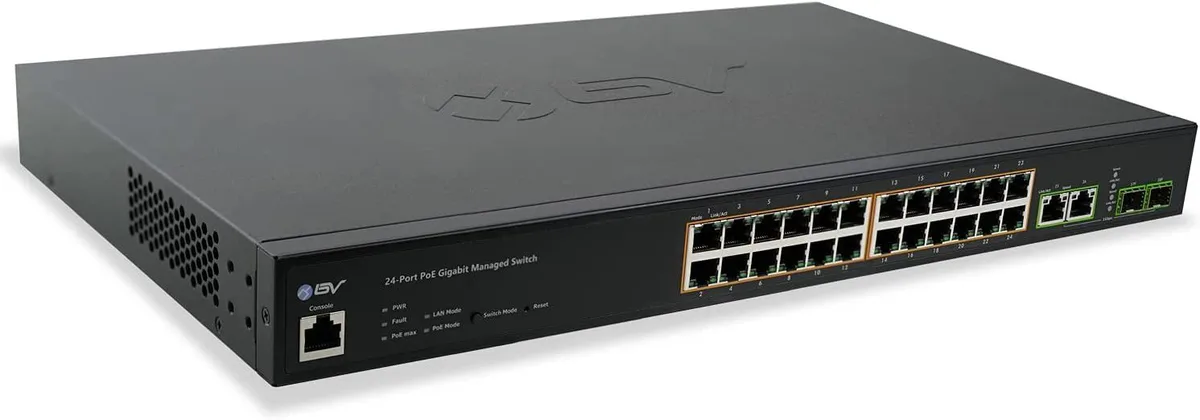 BFKK BFKK 24 Port PoE+ Managed Switch 2 Ethernet 2 SFP Uplink 250W NDAA POE-SW2404G-MG-PLUS — product photo