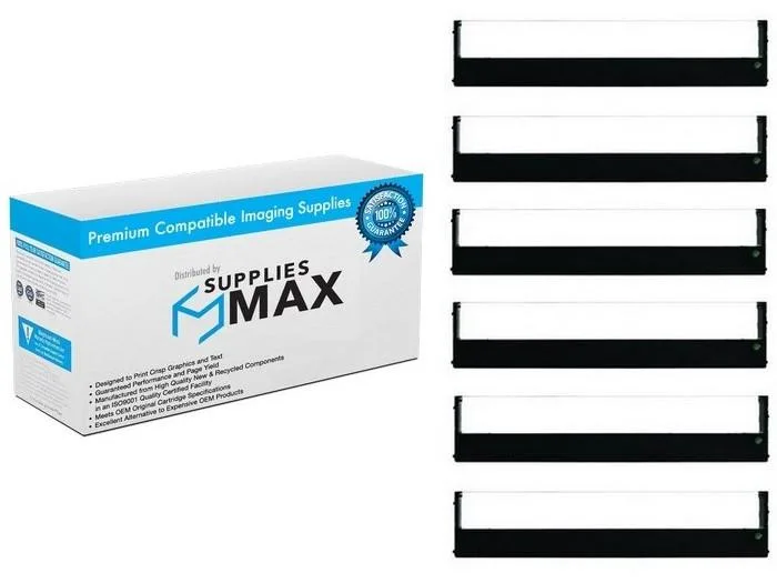 SuppliesMax SuppliesMax Compatible TallyGenicom 060425 Black Printer Ribbons 6/PK — product photo