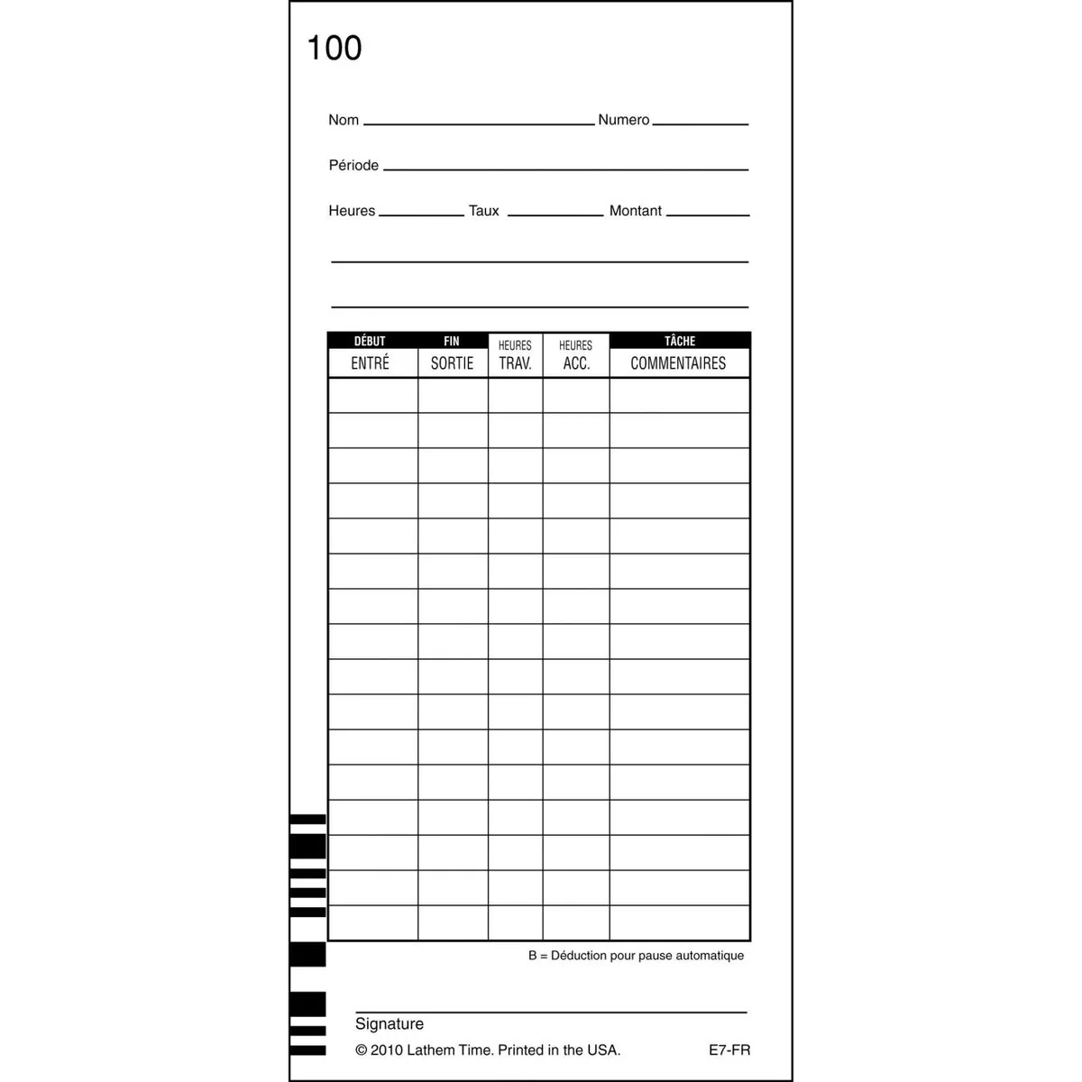 Lathem Time Lathem Time E7 Time Cards 1000/box — product photo
