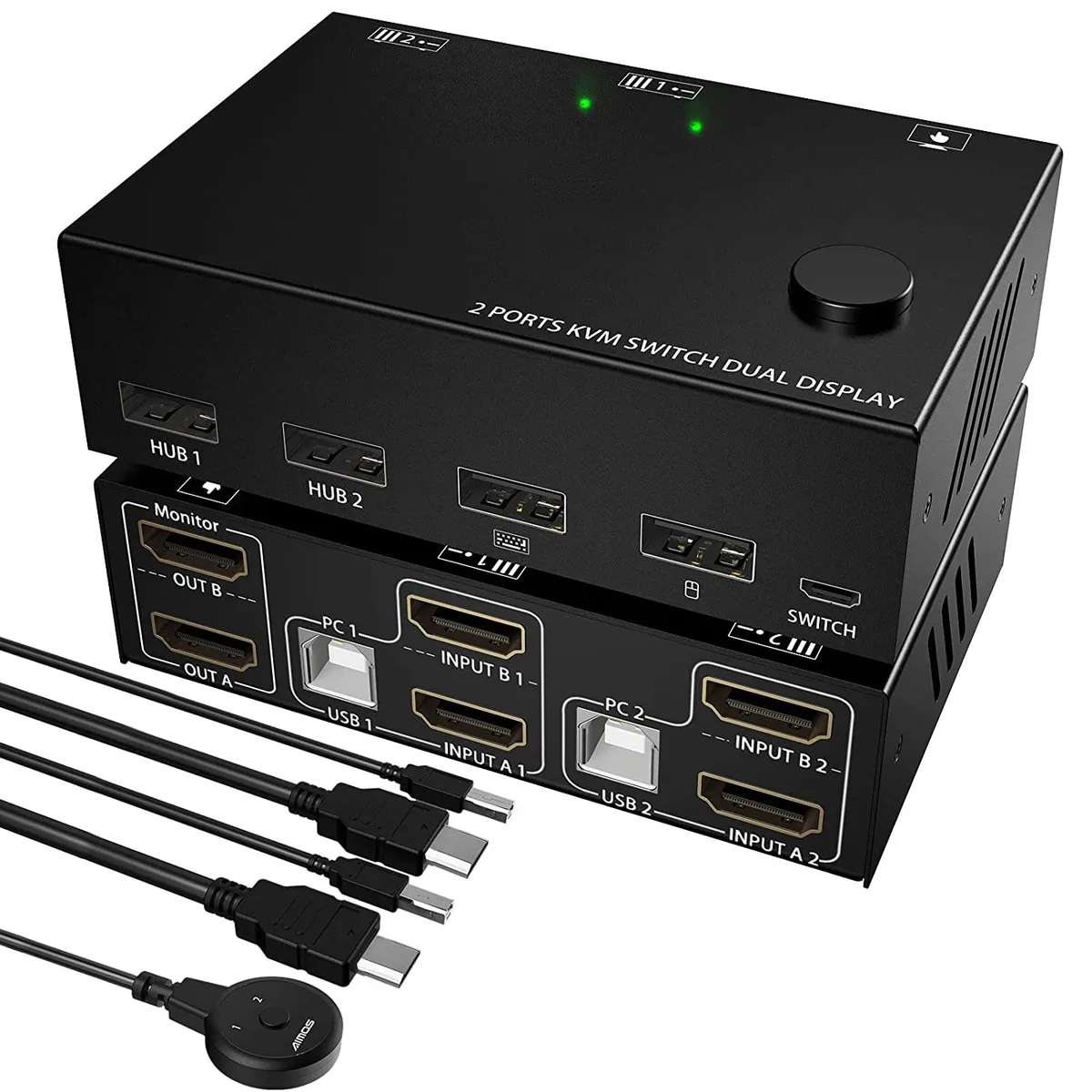 SMA SMA Dual Monitor HDMI KVM Switch 2 Computers 4K@30Hz — product photo