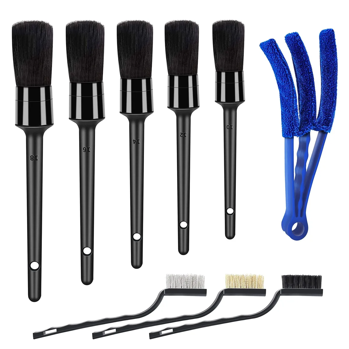  HMPLL Tiantian-12345 9pcs Car Detailing Brush Set Interior Care — product photo