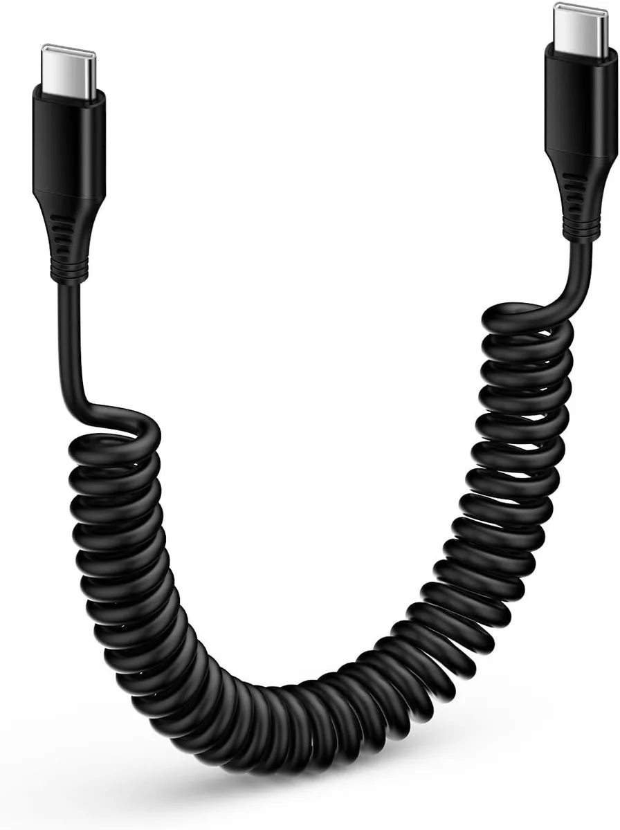 Mobee Mobee Coiled USB-C to USB-C Cable 3FT 25W 480Mbps — product photo