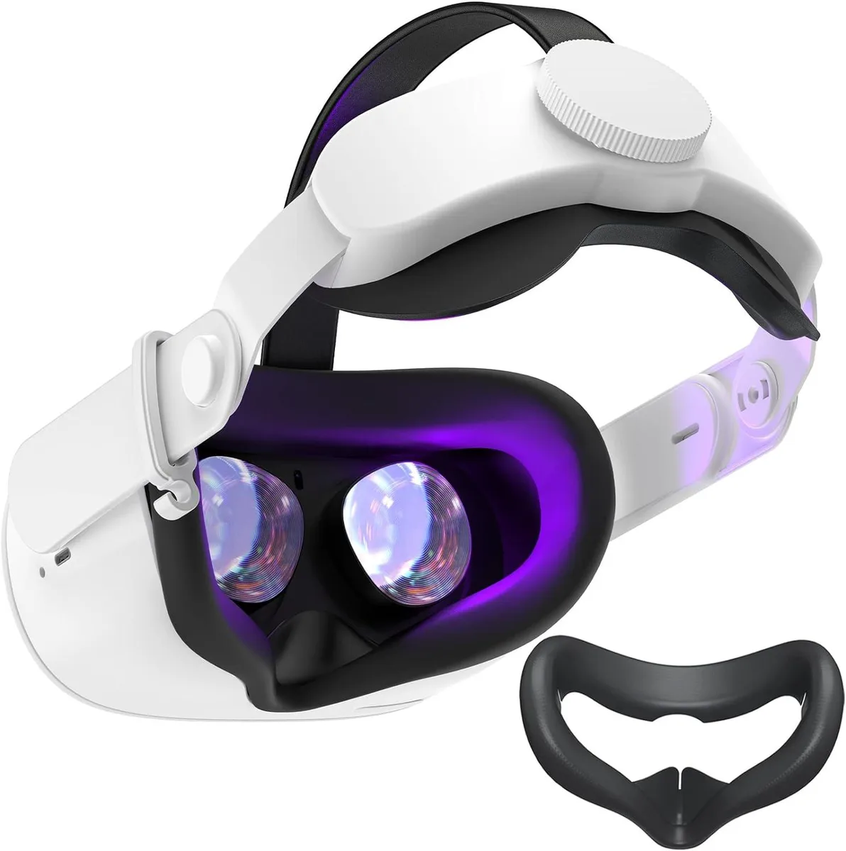 GCROWN GCROWN VR accessory head strap silicone face cover Quest 2 black — product photo