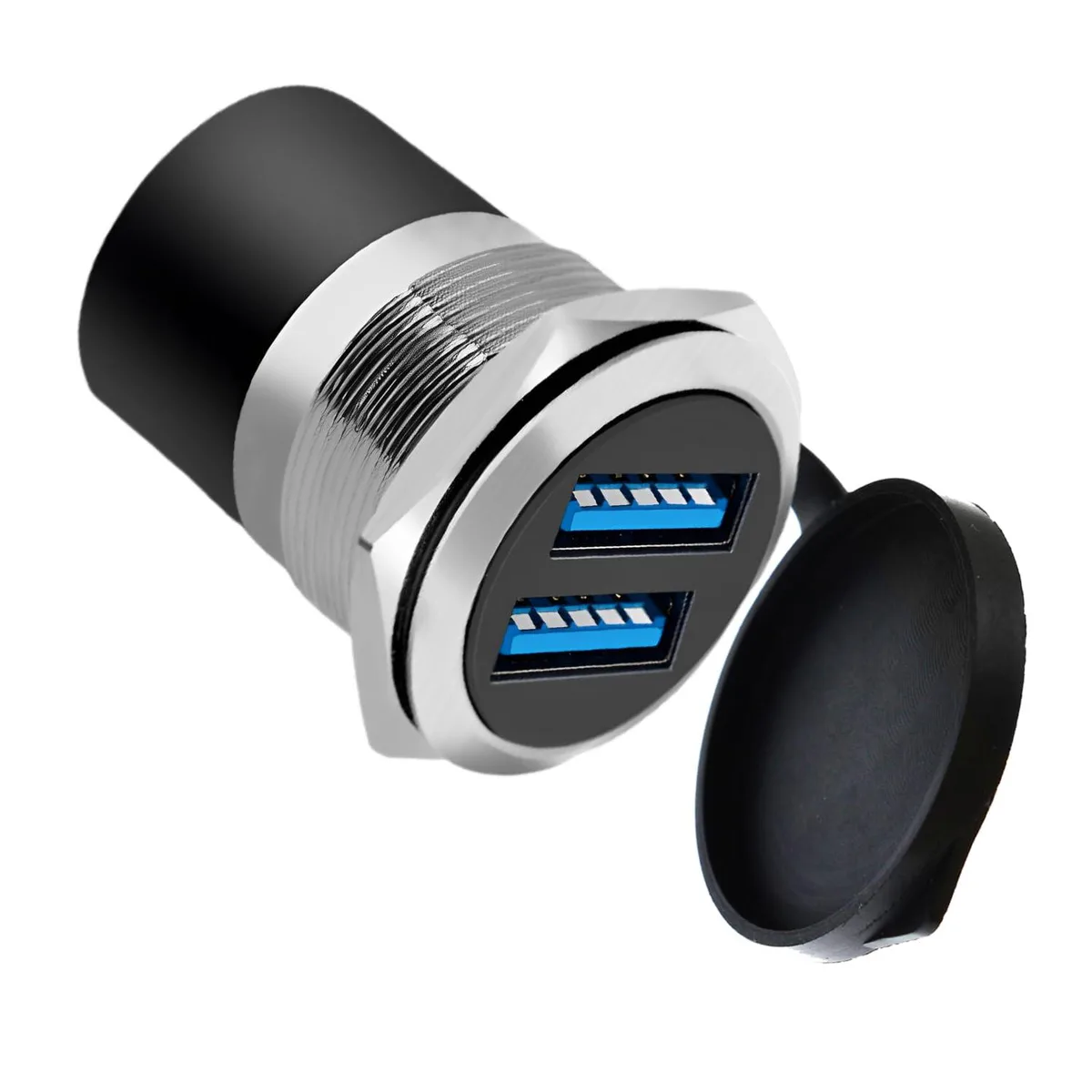 Vszerda Vszerda Dual USB 3.0 Panel Mount Adapter Silver — product photo