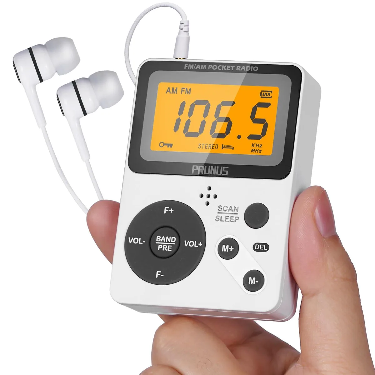 PRUNUS J-159 Pocket AM FM Radio — product photo