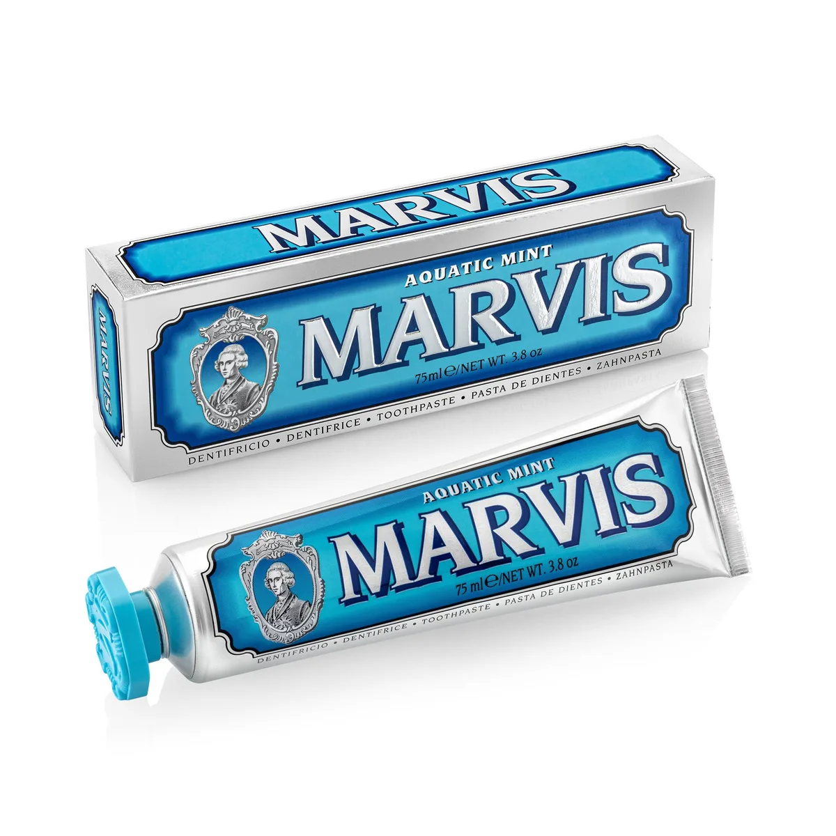 Aluminium tube with flip cap, 3.8 oz, aquatic mint flavour