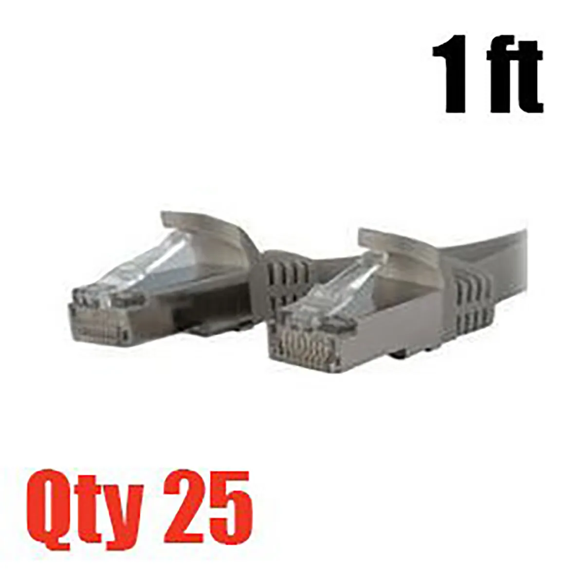 iMBAPrice iMBAPrice Cat5e Molded RJ45 Ethernet Patch Cable 1ft Gray Pack of 25 — product photo
