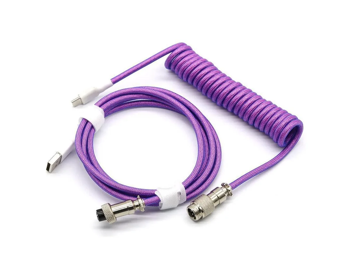 BUCIER BUCIER Coiled USB Cable Purple 3 m 9.8 ft — product photo