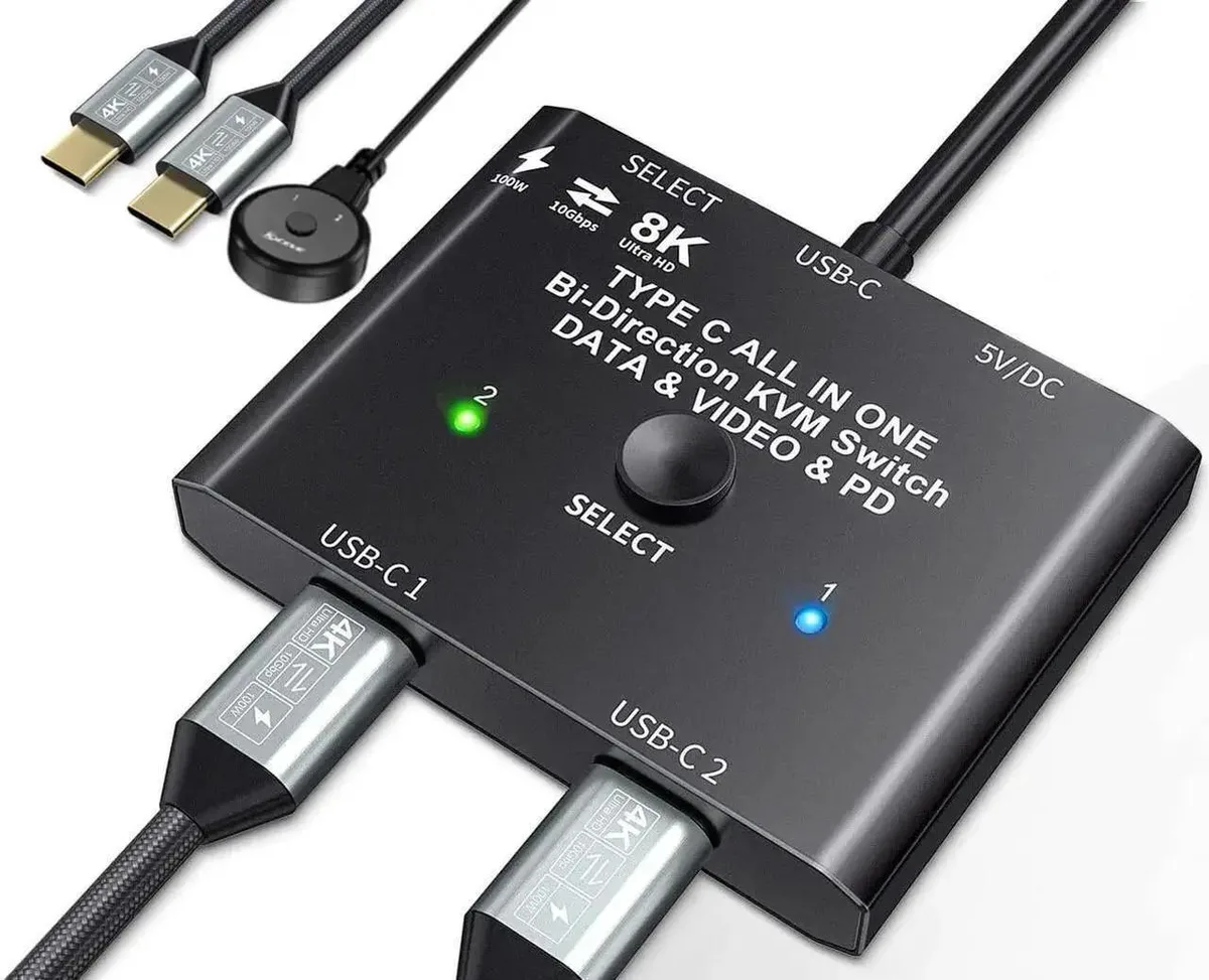 Vszerda Vszerda USB-C KVM Switch 8K 60Hz 4K 120Hz 10Gbps 100W — product photo