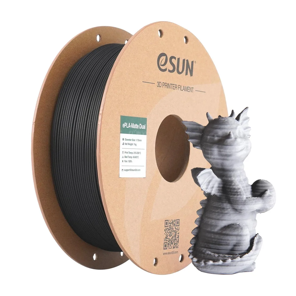 eSUN eSUN Dual Color Matte PLA 1.75mm 1KG Red Black 3D printer filament — product photo