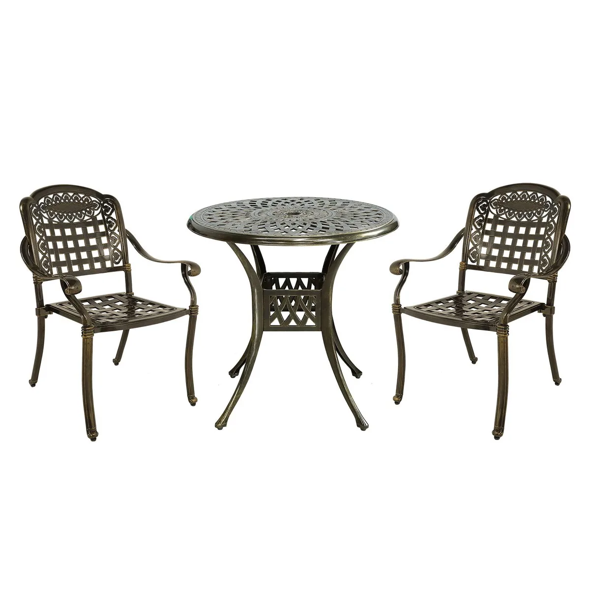 MEETWARM MEETWARM 3 Piece Patio Bistro Set 31 Round Table 2 Chairs — product photo