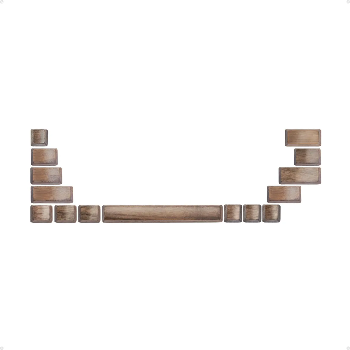 Loha Custom Loha Custom Black Walnut Wood Keycaps 15-Key Set 65% 75% 96% — product photo
