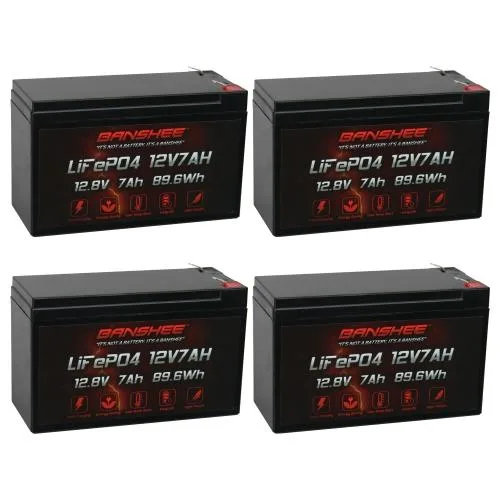 BatteryJack inc. BatteryJack inc. Banshee 12V 7Ah LiFePO4 battery Weatherproof Stealth Cam 4-pack — product photo