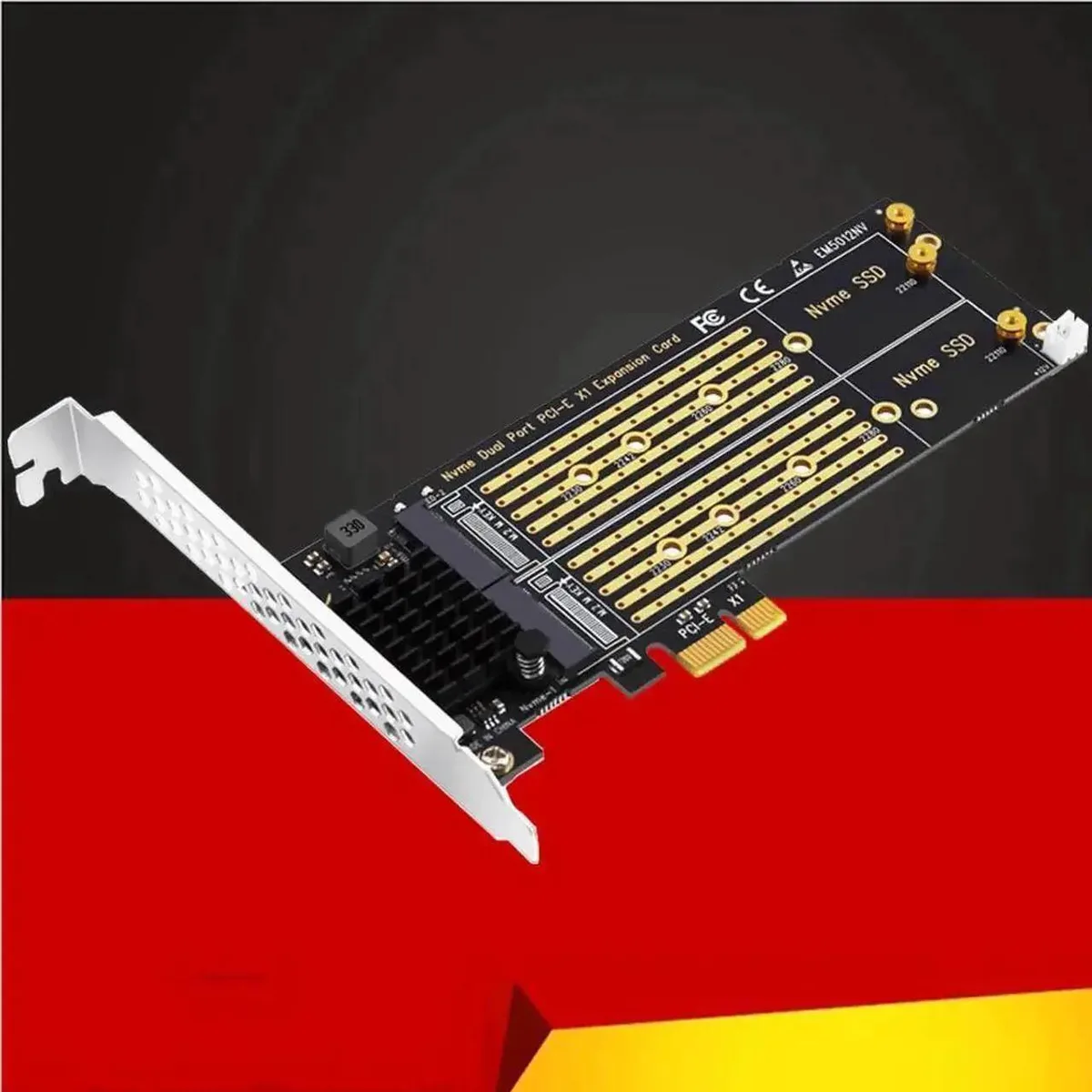 SMUGDESK SMUGDESK PCIe X1 to 2-Port M.2 NVMe Adapter Card — product photo