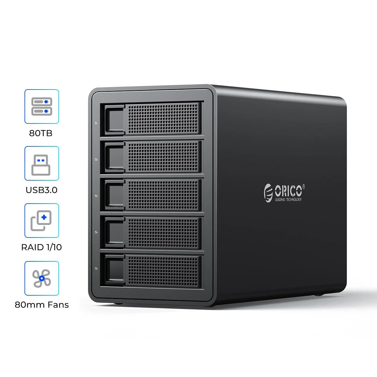 Orico Orico 3559RU3-US-BK-BP 5-bay RAID drive enclosure — ภาพสินค้า