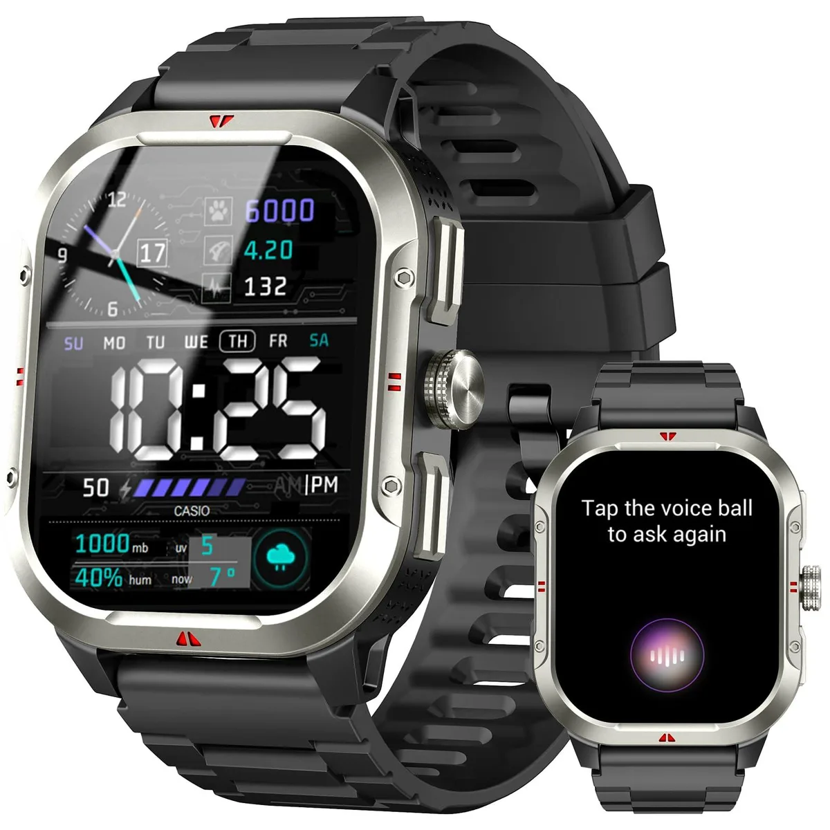  Jugeman V10 Smart Watch 2.06" GPS 100+ Sports IP68 Black — product photo