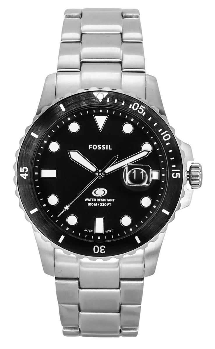 Fossil Fossil Blue Dive FS6032 Stainless Steel Black Dial Quartz 100m Men's Watch — product photo