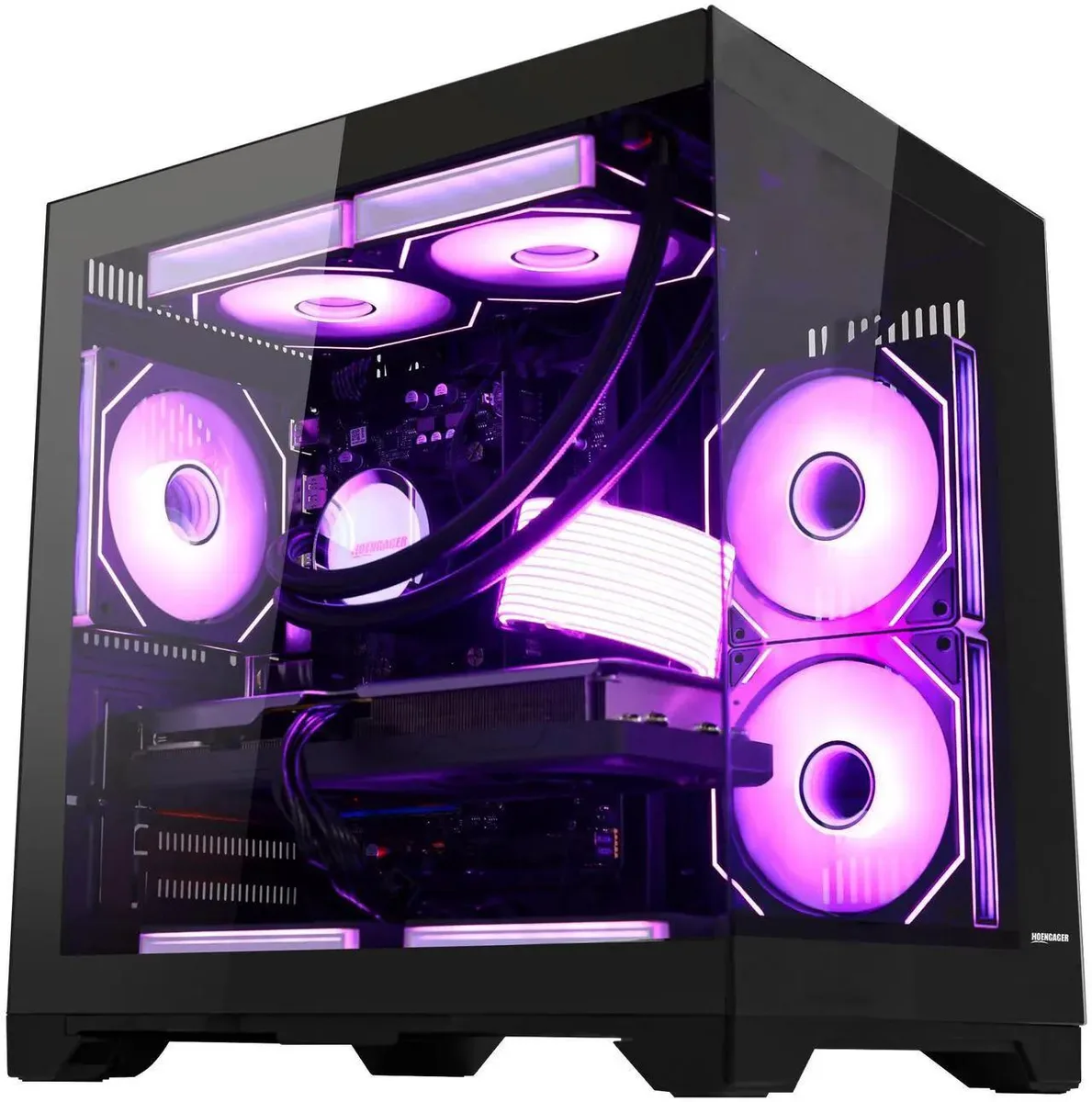 Hoengager Hoengager Gaming PC Ryzen 7 5700X RTX 5060 16GB DDR4 2TB Liquid Black — product photo