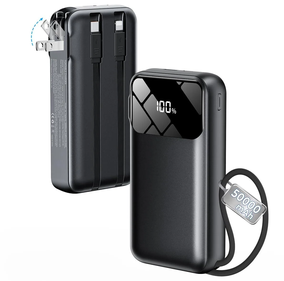 LHUOED X6 50000mAh Power Bank LightBlack — product photo