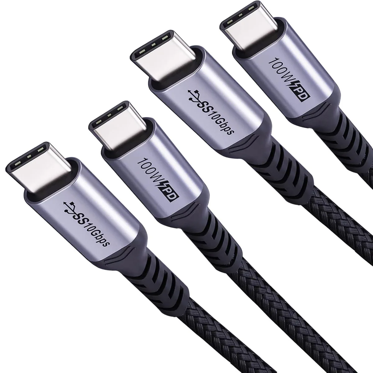 Kootion Kootion USB C to USB C 3.1 Cable 3FT 2 Packs 100W 10Gbps 4K 60Hz E-Marker Chip — product photo