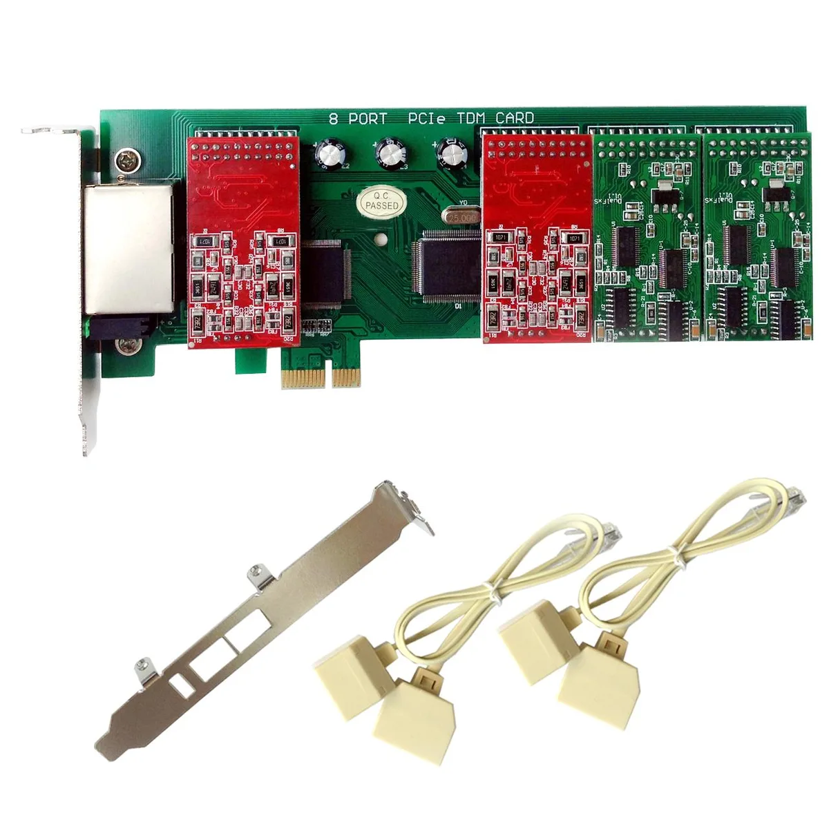 Roby Technology Co., Limited Roby Technology Co., Limited TDM800E 4 FXO+4 FXS PCI-E Low Profile telephone accessory — product photo