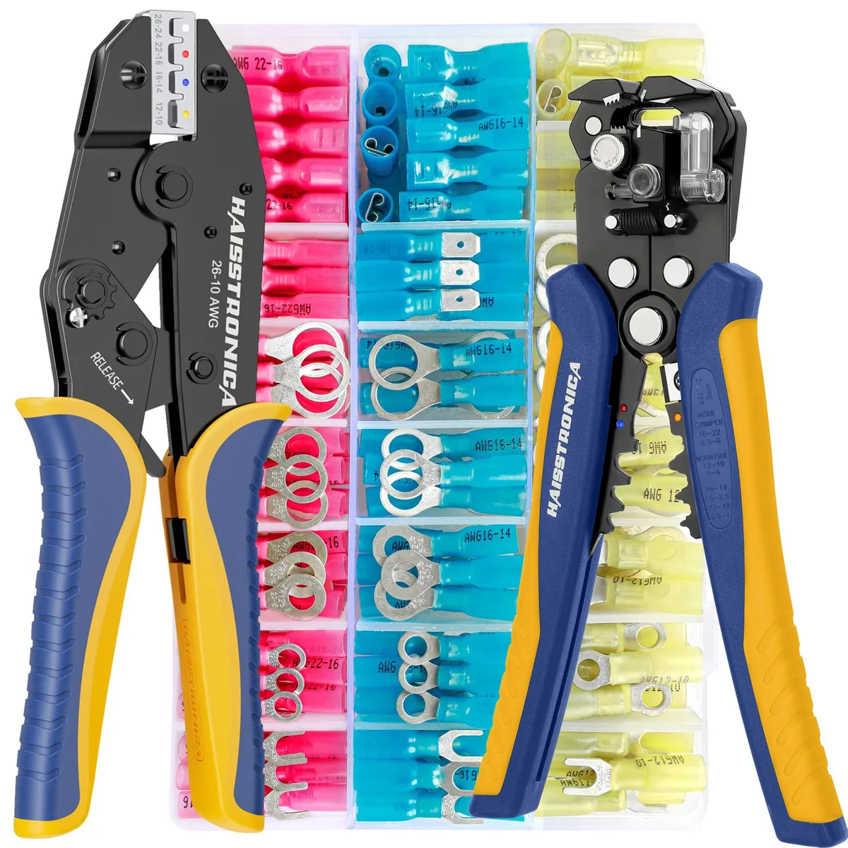 Audiovox - Generic Audiovox - Generic HX1529 280PCS Heat Shrink Connector Kit with Crimper and Wire Stripper AWG 22-10 — product photo