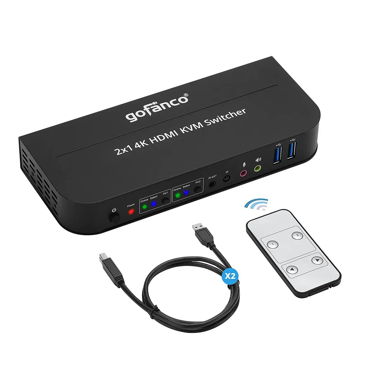 BFKK BFKK KVMHD2-2P 2 Port HDMI KVM Switch 4K 60Hz 18Gbps USB 3.0 — product photo