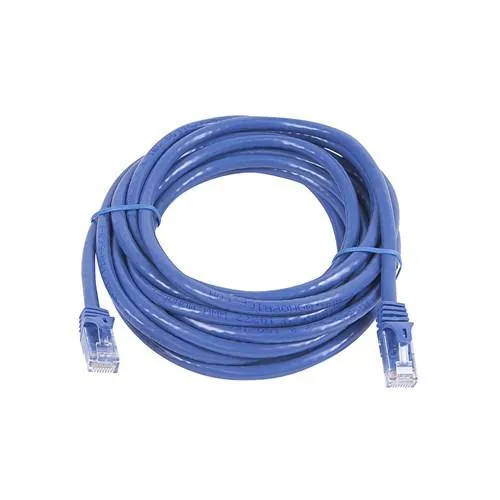 Blue Cat5e Ethernet patch cable with snagless RJ45 connectors, 14ft length