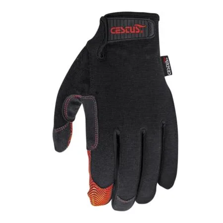 Pair of medium Cestus 4041 box handler gloves with silicone ripple grip palm and spandex back