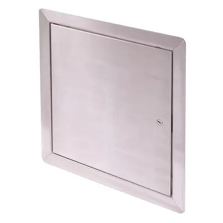 Square steel access door with brushed finish, 16 by 16 inches, screwdriver cam latch