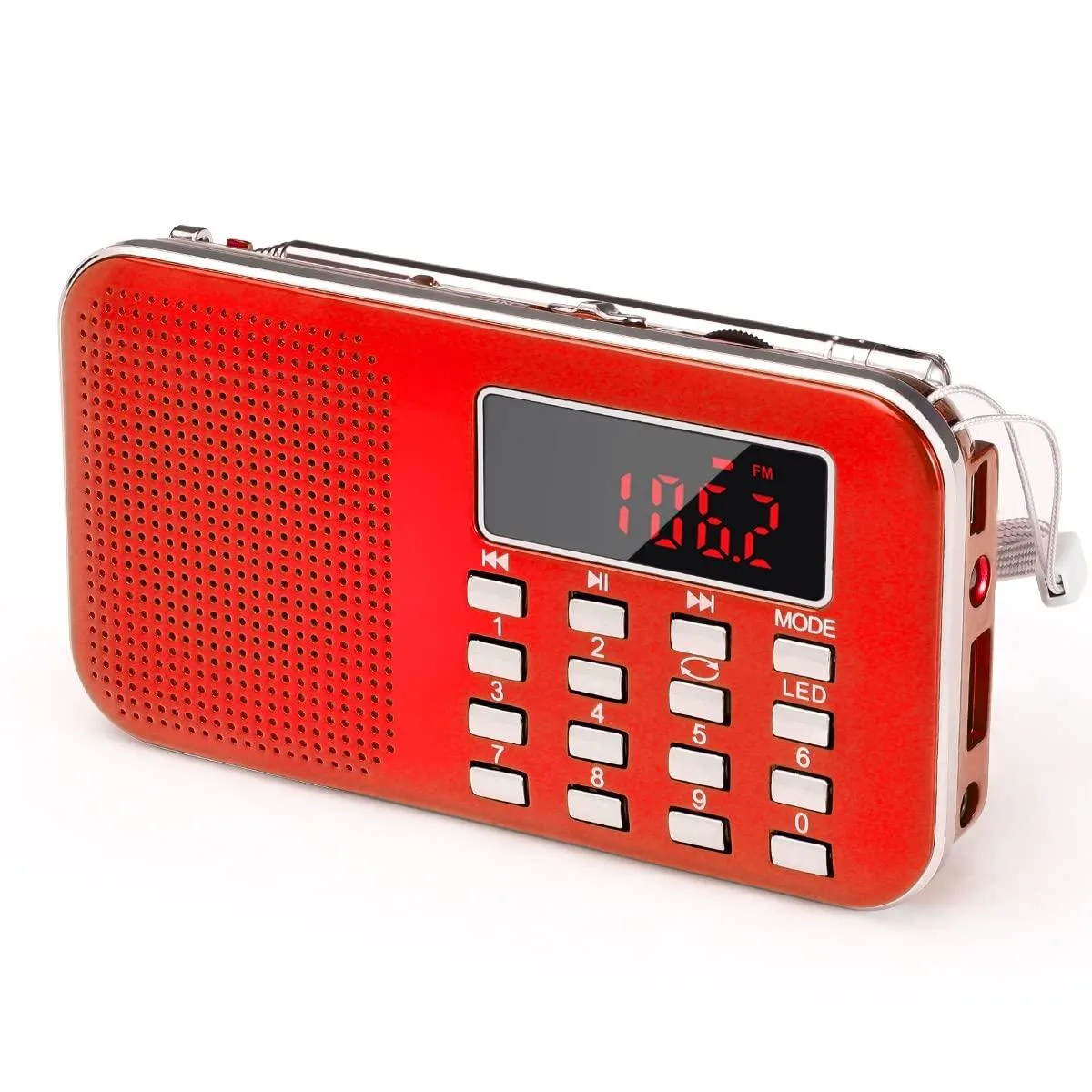  PRUNUS J-908 AM FM Pocket Radio with MP3 — product photo