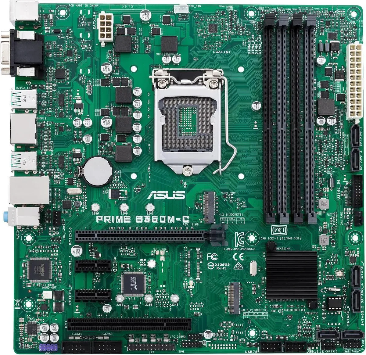 ASUS ASUS PRIME B360M-C Intel B360 DDR4 64GB Micro ATX Motherboard — product photo