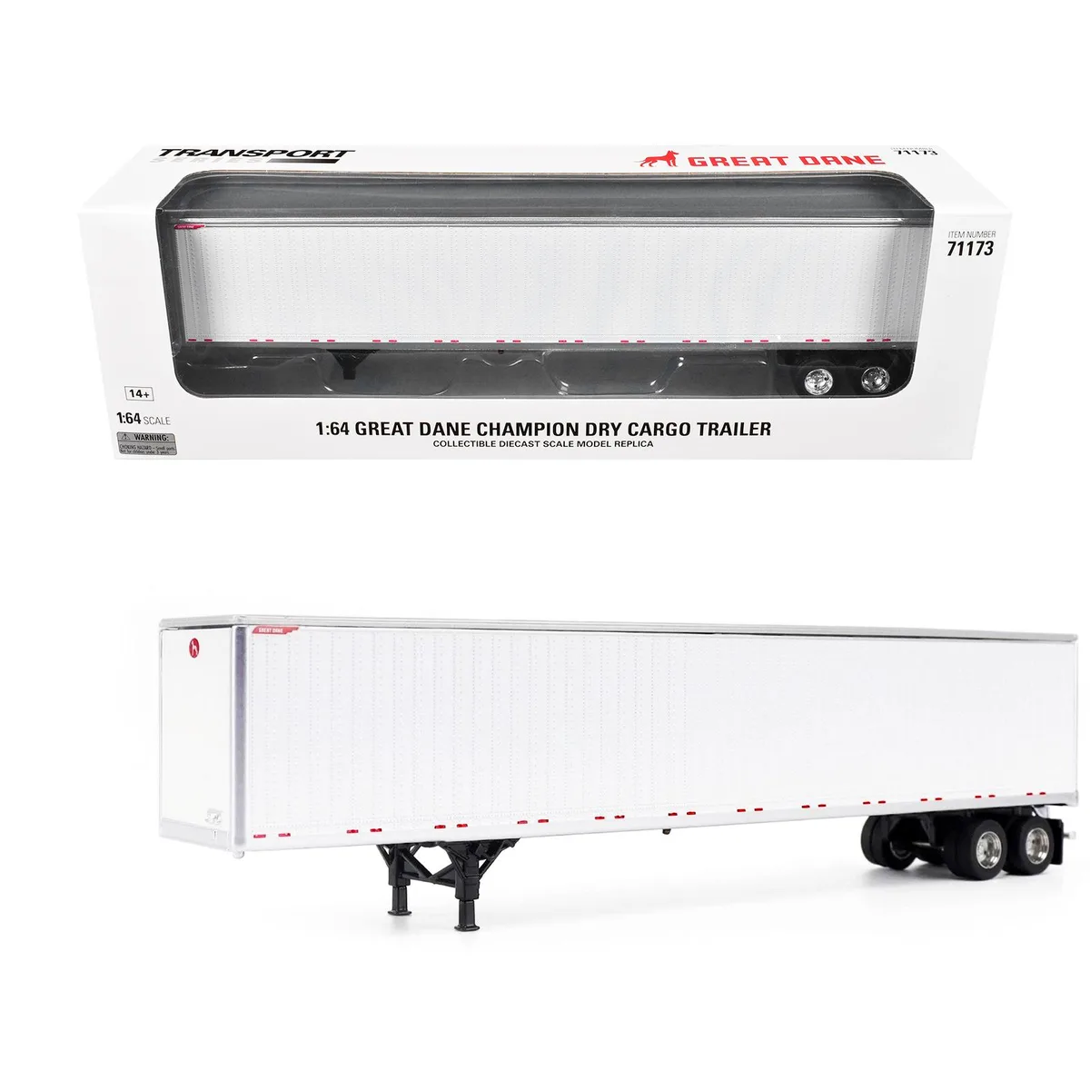 DieCast Masters DieCast Masters Great Dane Champion 53ft Dry Cargo Trailer White Transport Series 1/64 hobby collectible — product photo