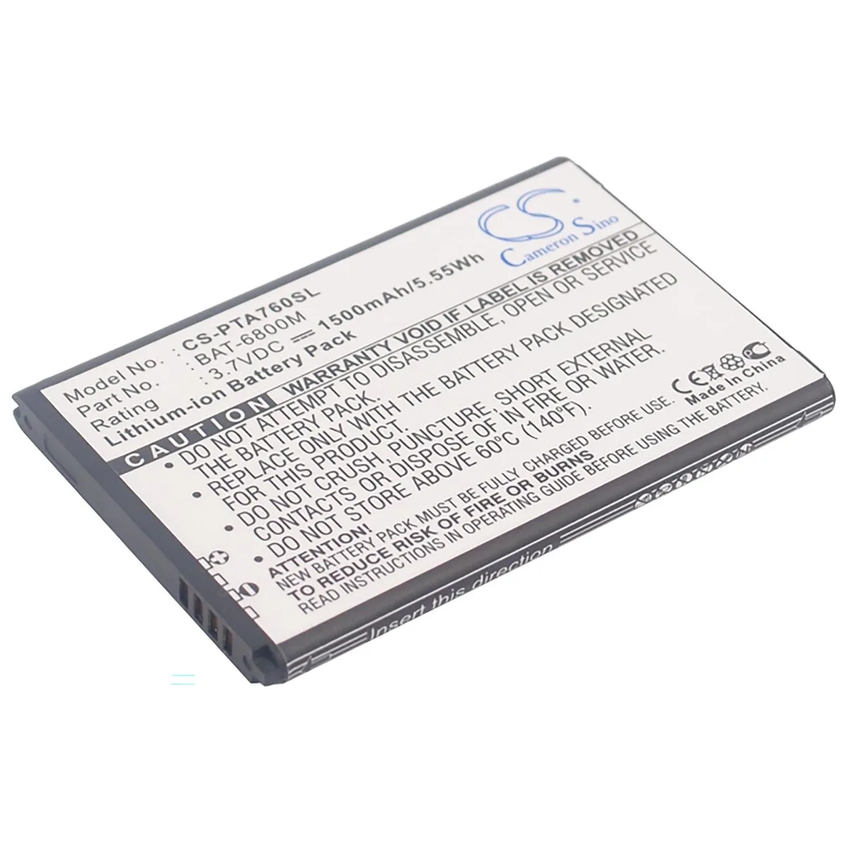 Cameron &amp; Co Cameron &amp; Co DS-CS-PTA760SL cell phone battery 1.5 Ah — product photo