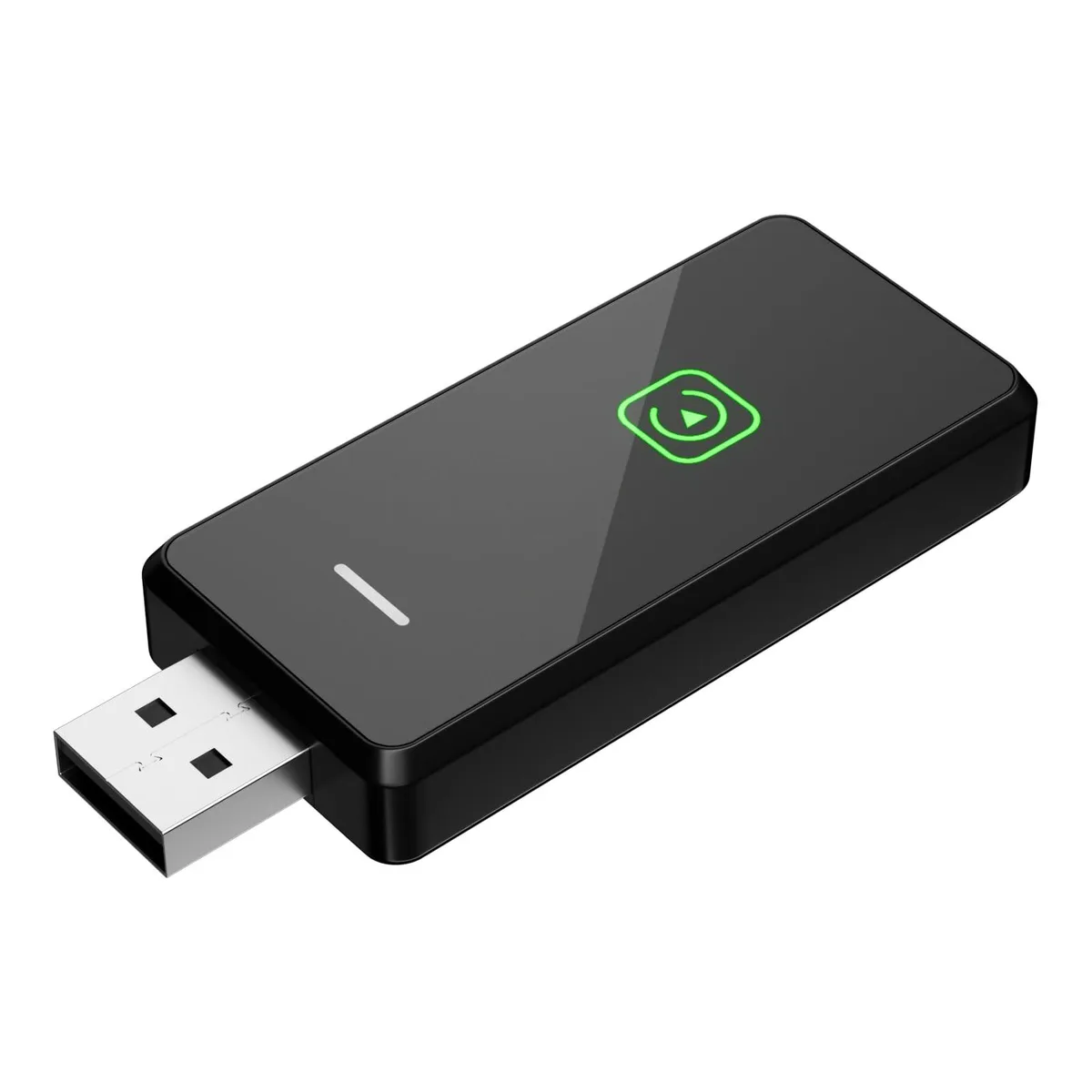 Small black USB dongle with matte finish