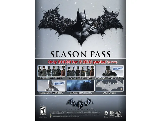 Warner Brothers Warner Brothers Batman: Arkham Origin Season Pass WB0039 downloadable game — product photo