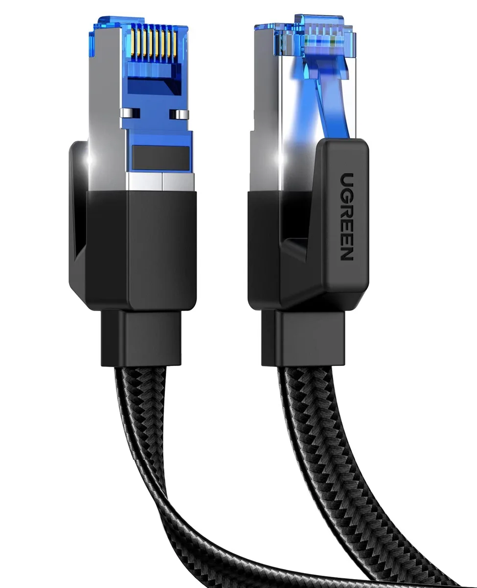 UGREEN Cat 8 Flat Ethernet Cable 15FT 40Gbps 2000MHz 26AWG Braided Shielded RJ45 — product photo