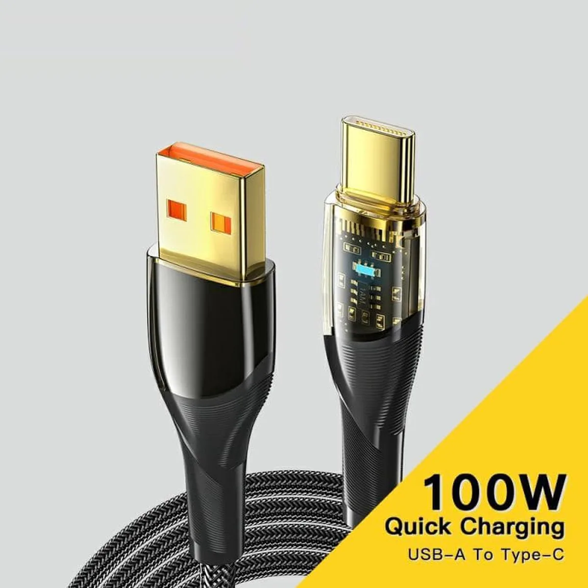 SMUGDESK SMUGDESK 100W USB A to C Cable Transparent 2-Pack 3.3ft — product photo