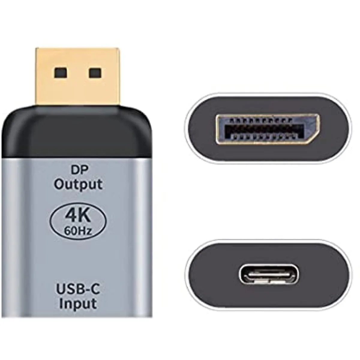 AllAmericanEssential AllAmericanEssential USB Display Adapter USB-C to DisplayPort 4K 60Hz Silver DP Adapter — product photo