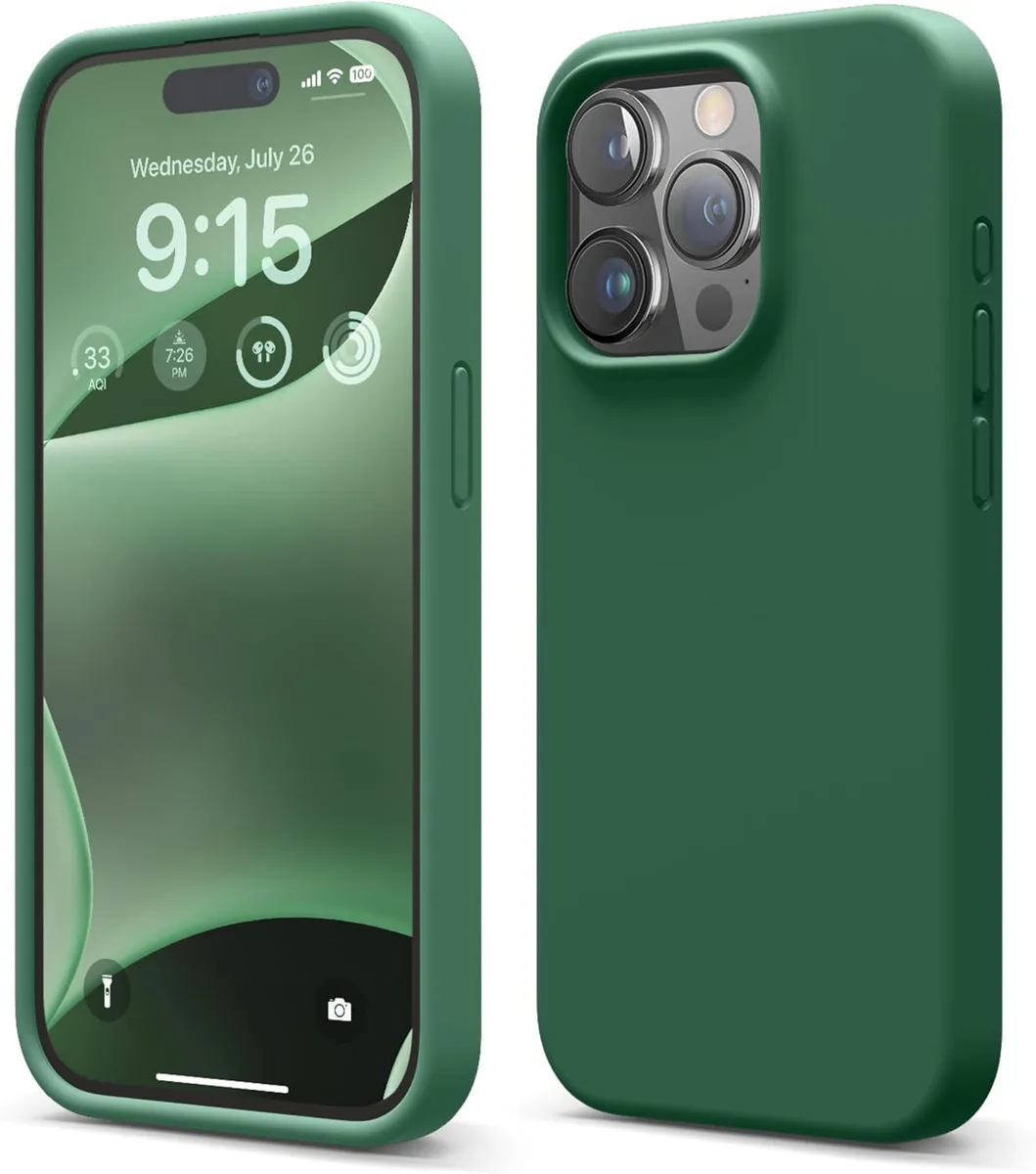 TAURKENAM TAURKENAM iPhone 15 Pro Case Liquid Silicone Alpine Green 6.1 inch — product photo