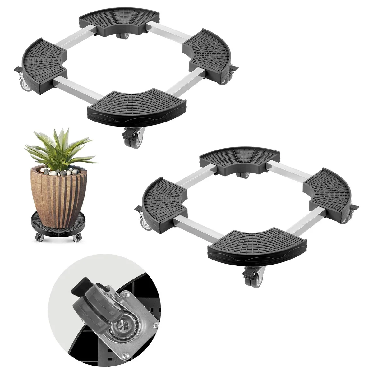 VEVOR VEVOR Y21-2 Trash Can Dolly 2 Pack 440 lbs 15-22.8 in Black — product photo