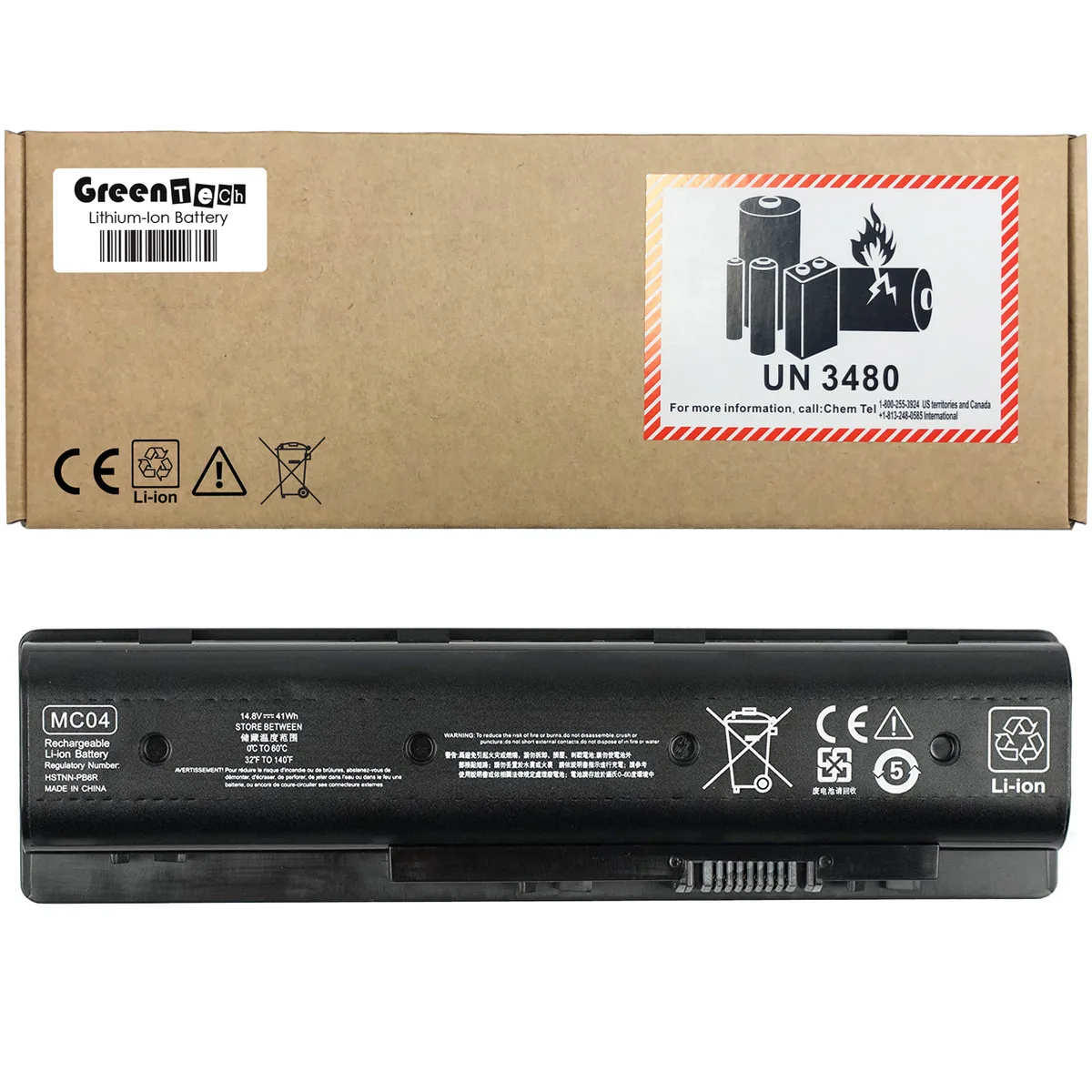 GreenTechLLC GreenTechLLC MC04 41WHR 4-cell laptop battery for HP Envy 15-AE 17-N — product photo