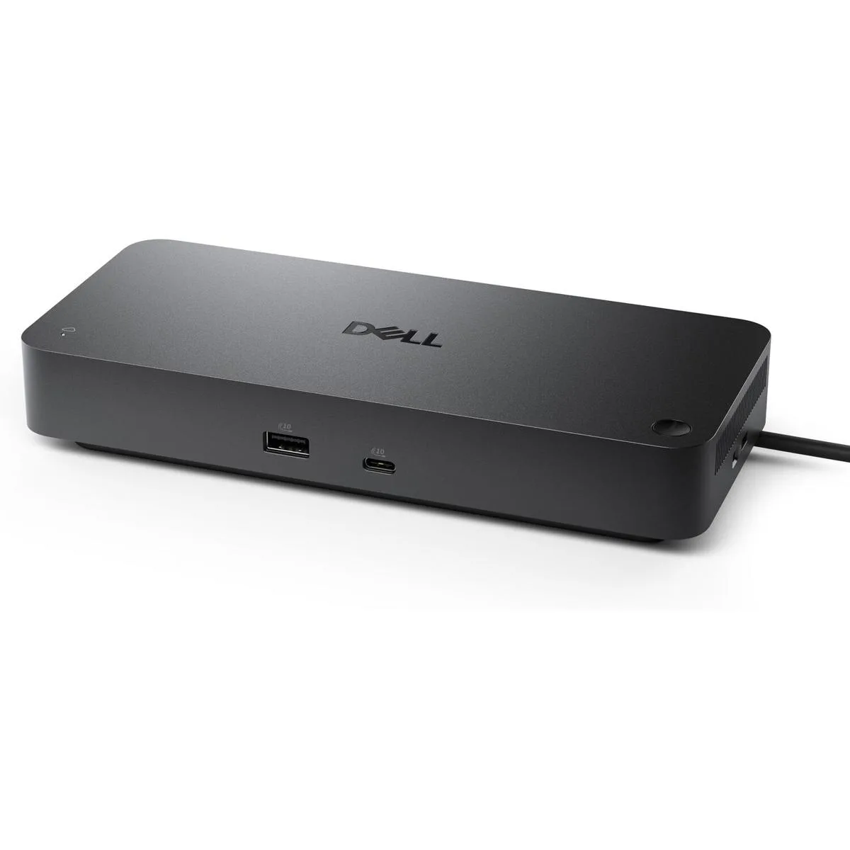 Black rectangular docking station with Thunderbolt 5 and multiple ports