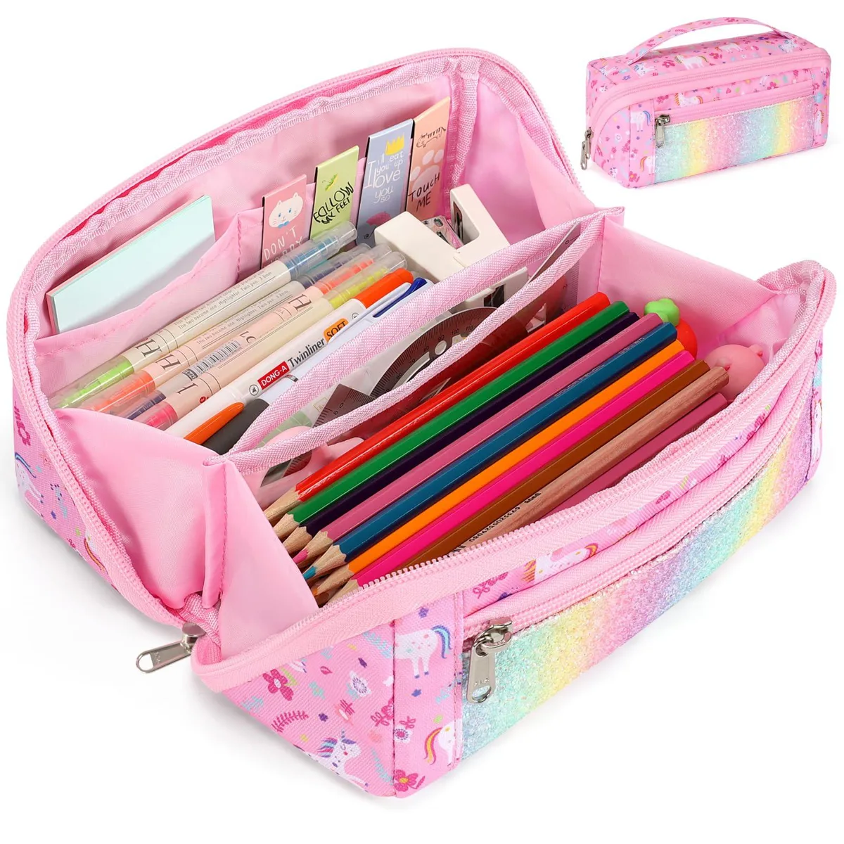  BrainyBees BEP002 Illustration Pencil Case 8.5 x 3.9 x 3.9 in 50 Pens — product photo