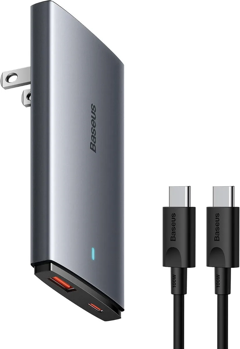 ONITOON ONITOON 65W Flat Wall Charger 2 Port USB-C GaN with Foldable Plug and Cable — product photo