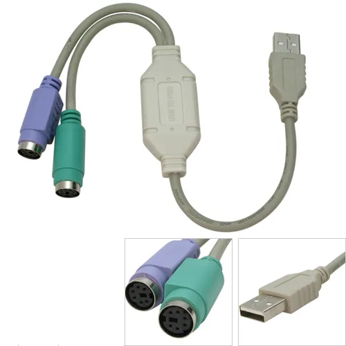 TeKit TeKit NTRC100134W USB to PS/2 Adapter, Gray, 10 cm cables — product photo